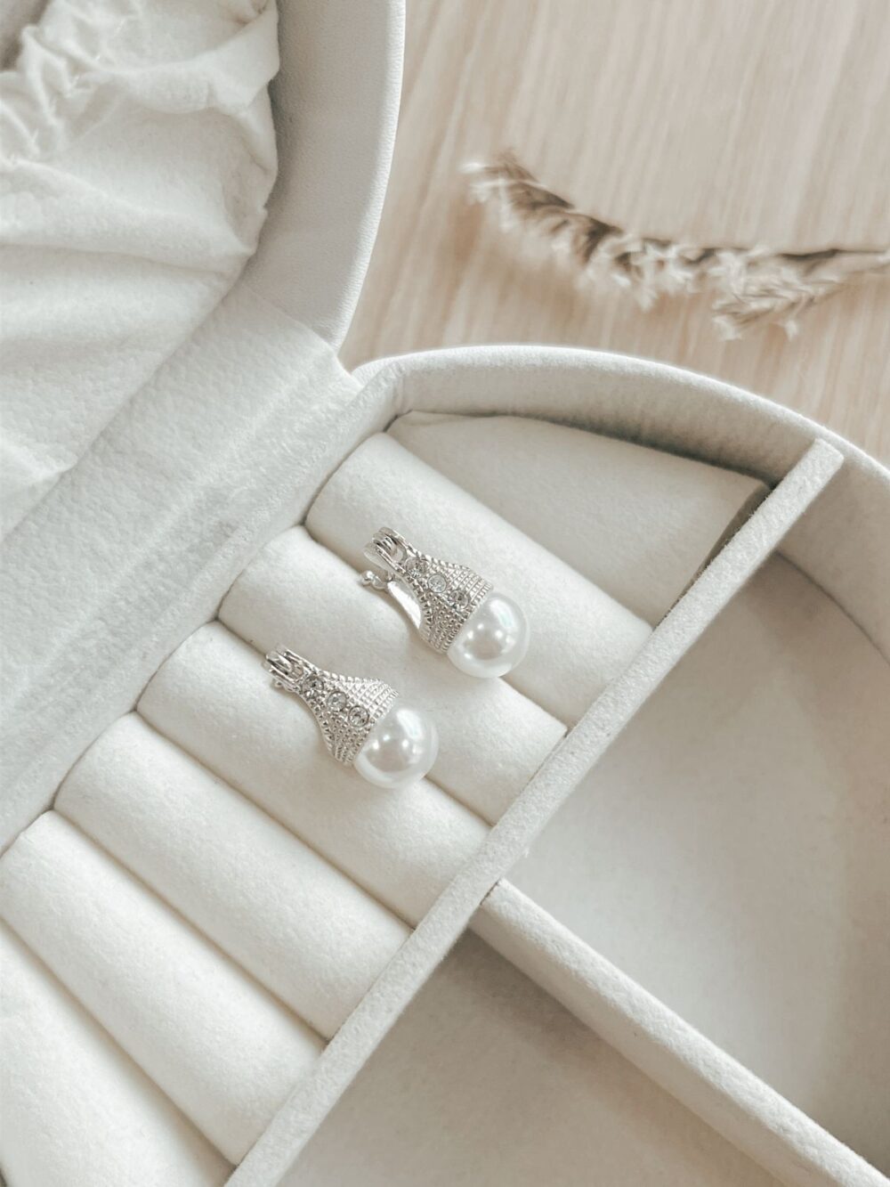 Aros Lady Di, Plata 925, Perla de Río