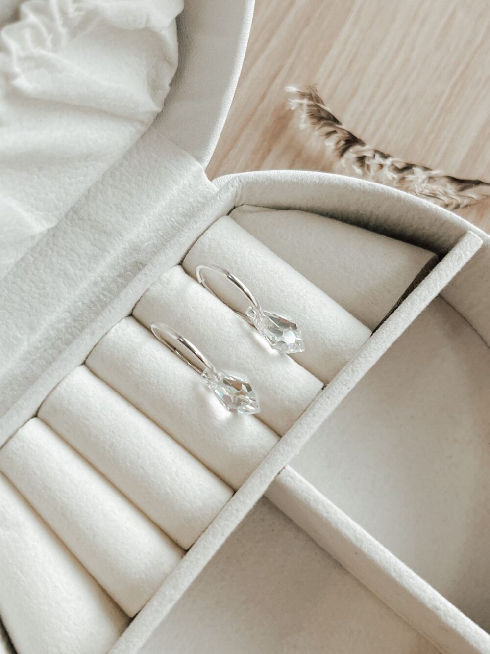 Aros Cristal Prisma Color Aurora Boreal Plata 925