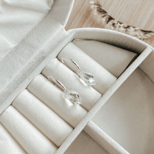 Aros Cristal Prisma Color Aurora Boreal Plata 925