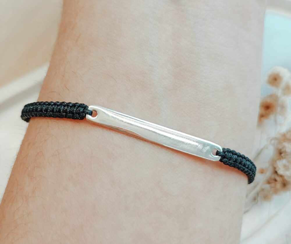 Pulsera hilo y  Plata 925 - Apto grabado