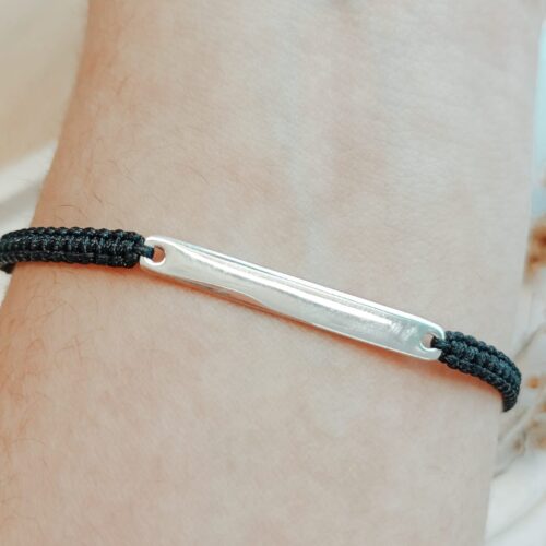 Pulsera hilo y  Plata 925 - Apto grabado