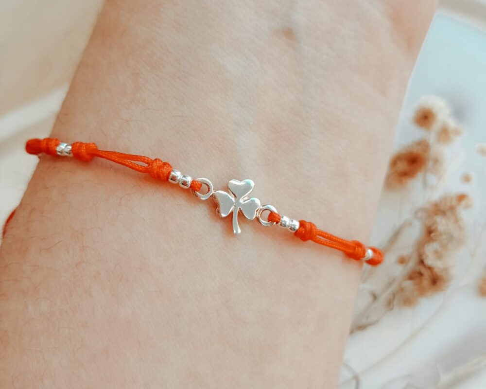Pulsera hilo y Plata 925 - Trebol