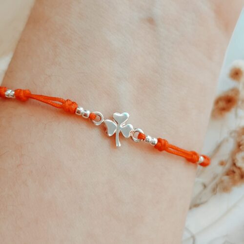 Pulsera hilo y Plata 925 - Trebol