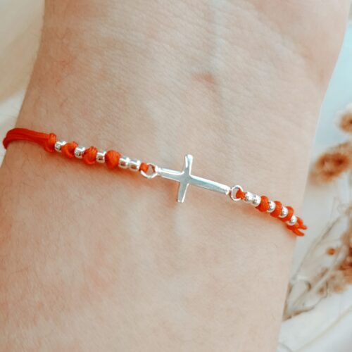 Pulsera hilo y  Plata 925 - Cruz
