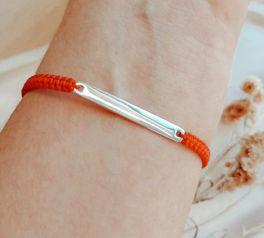 Pulsera hilo y Plata 925 - Apto grabado
