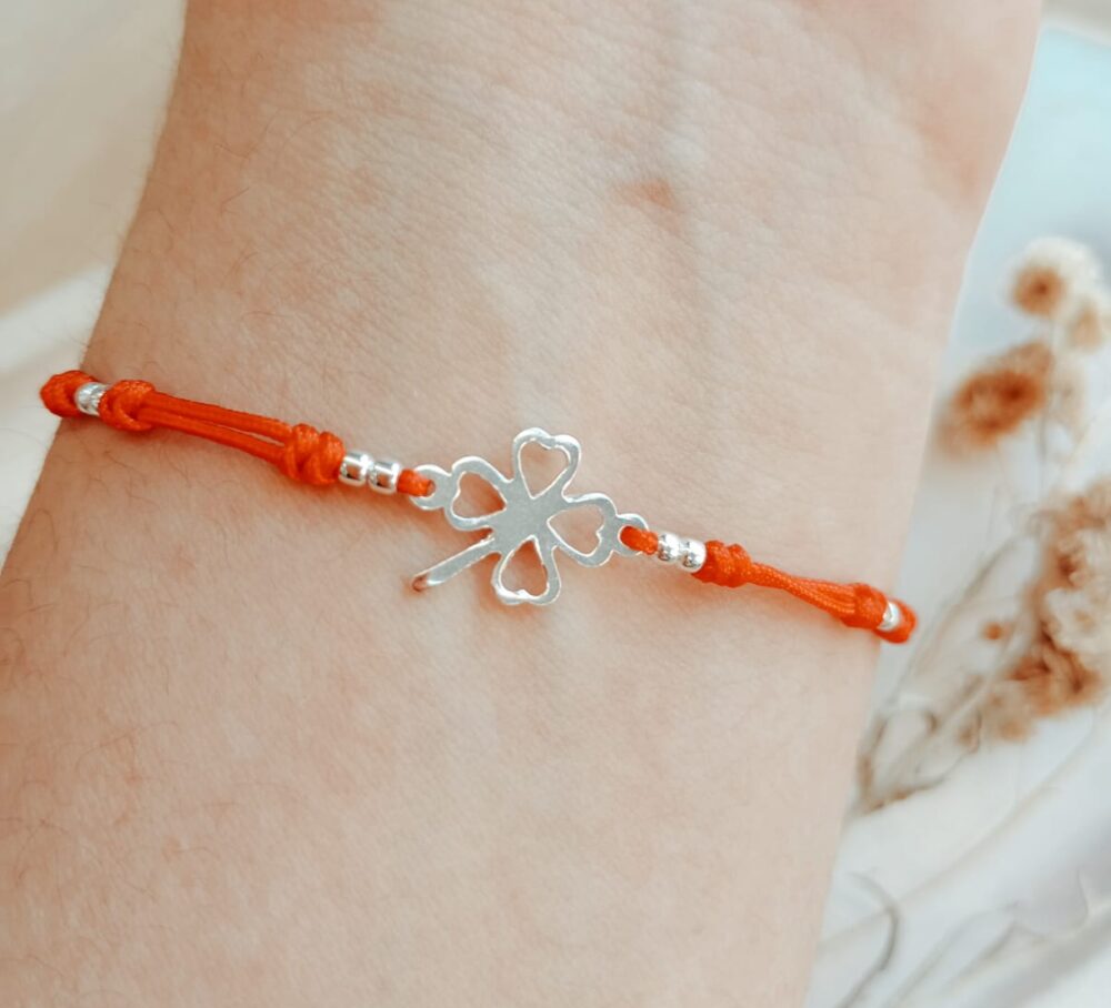 Pulsera hilo y Plata 925 - Trebol