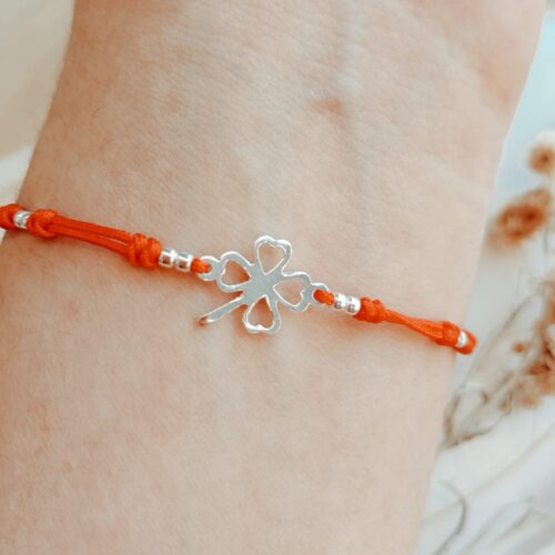 Pulsera hilo y Plata 925 - Trebol